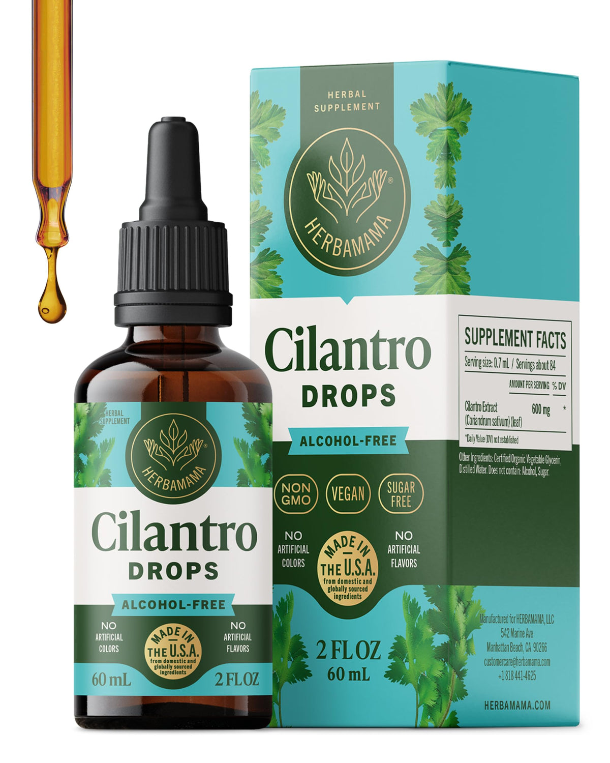 Flacon de complément alimentaire de coriandre HERBAMAMA 150g