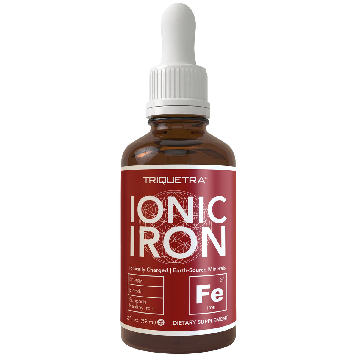 Flacon de complément alimentaire de fer ionique Triquetra Health 60 mL