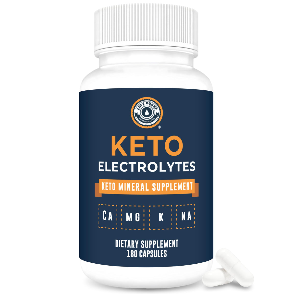 Flacon de complément alimentaire électrolytes Left Coast Performance 180 capsules