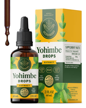 Flacon de complément alimentaire Herbamama Yohimbe 159g, vue de face