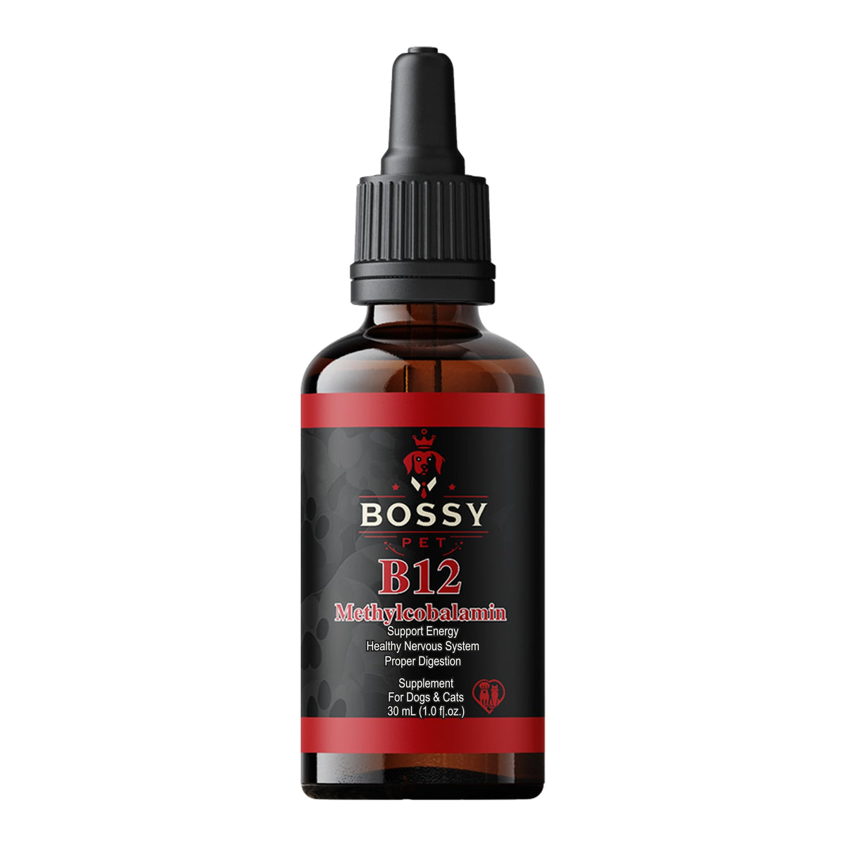 Flacon de complément alimentaire liquide B12 Bossy Pet pour animaux de compagnie