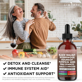 Flacon de complément alimentaire liquide Liberty Lifestyle avec goutte à goutte