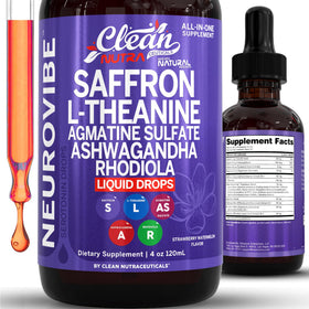 Flacon de complément alimentaire liquide Saffran 4oz de Clean Nutraceuticals