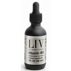 Flacon de complément alimentaire LIV B9 5-MTHF 60mL vue de face
