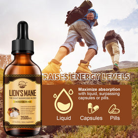 Flacon de Complément Alimentaire Nature's live Champignon Lion's Mane avec compte-gouttes