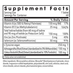 Flacon de complément alimentaire thyroïdien Allergy Research Group avec étiquette