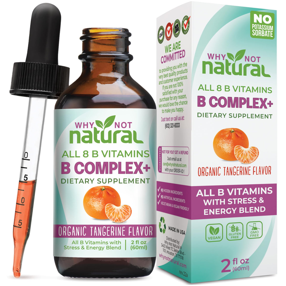 Flacon de Complément B Complex Liquide Why Not Natural de 141g vue avant