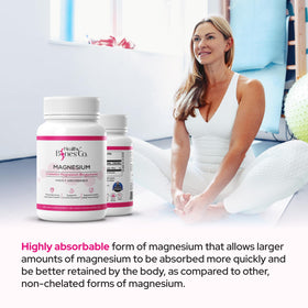 Flacon de Complément de Magnésium Glycinate Healthy Bones Co. ouvert