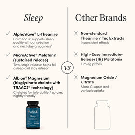 Flacon de complément de sommeil sur une table