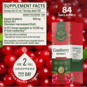 Flacon de complément HERBAMAMA Cranberry avec compte-gouttes