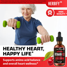 Flacon de complément HERBIFY B12 Methylé sur une table en bois