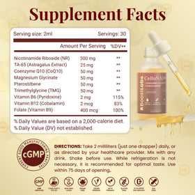 Flacon de complément Liposomal NAD+ sur un plan de travail