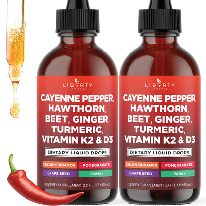 Flacon de complément liquide Cayenne 4oz de Liberty Lifestyle
