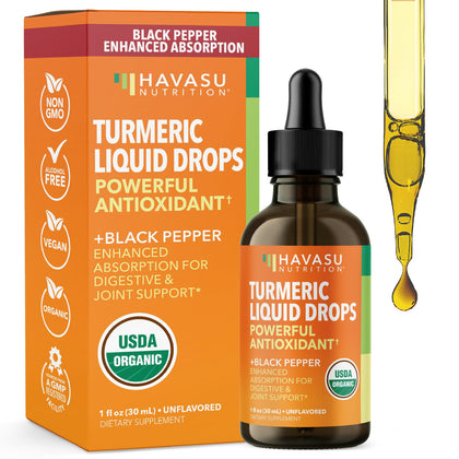 Flacon de complément liquide de curcuma HAVASU NUTRITION 1000mg