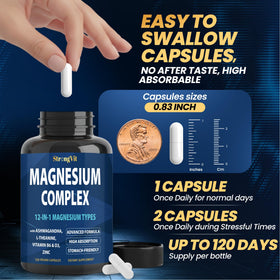 Flacon de Complément Magnésium 1000mg sur une table