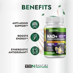 Flacon de complément NAD+ Built by Nature avec capsules