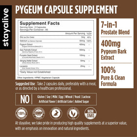 Flacon de complément Pygeum Africanum STAY ALIVE avec capsules