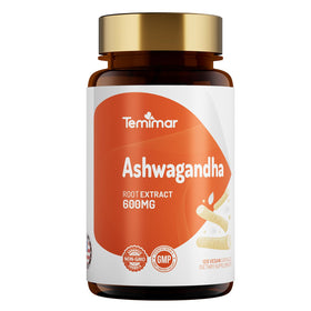 Flacon de compléments alimentaires Ashwagandha Temimar 600mg, 120 capsules