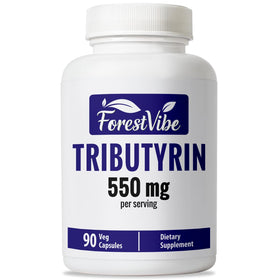 Flacon de compléments alimentaires ForestVibe Tributyrin 550mg, 90 capsules