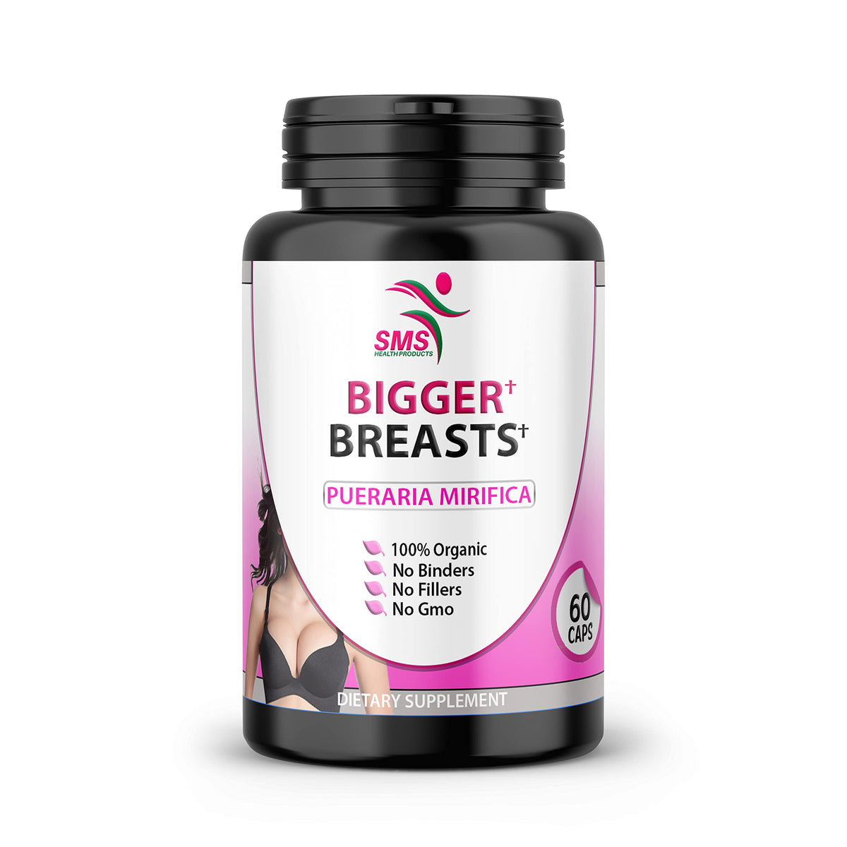 Flacon de compléments alimentaires Pueraria Mirifica 500mg avec 60 capsules végétales