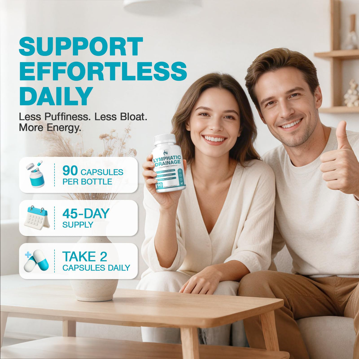 Flacon de compléments MOSRAY ouvert avec capsules visibles