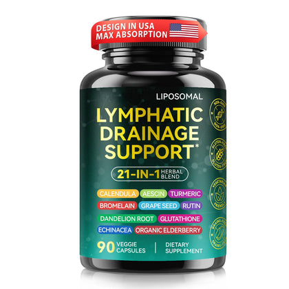 Flacon de compléments OMZOK Drainage Lymphatique 21 en 1 vue avant
