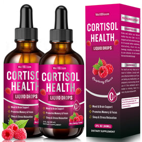 Flacon de compléments WellBloom Cortisol 200mg Ashwagandha vue de face