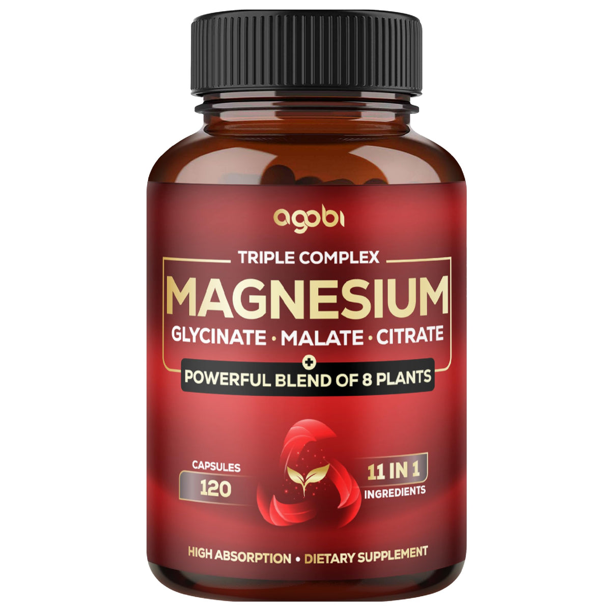 Flacon de complexe de magnésium agobi 600mg avec capsules