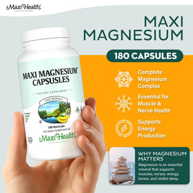 Flacon de Complexe de Magnésium Maxi Health avec capsules