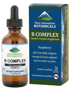 Flacon de complexe de vitamines B liquide Pure Mountain Botanicals 30 portions