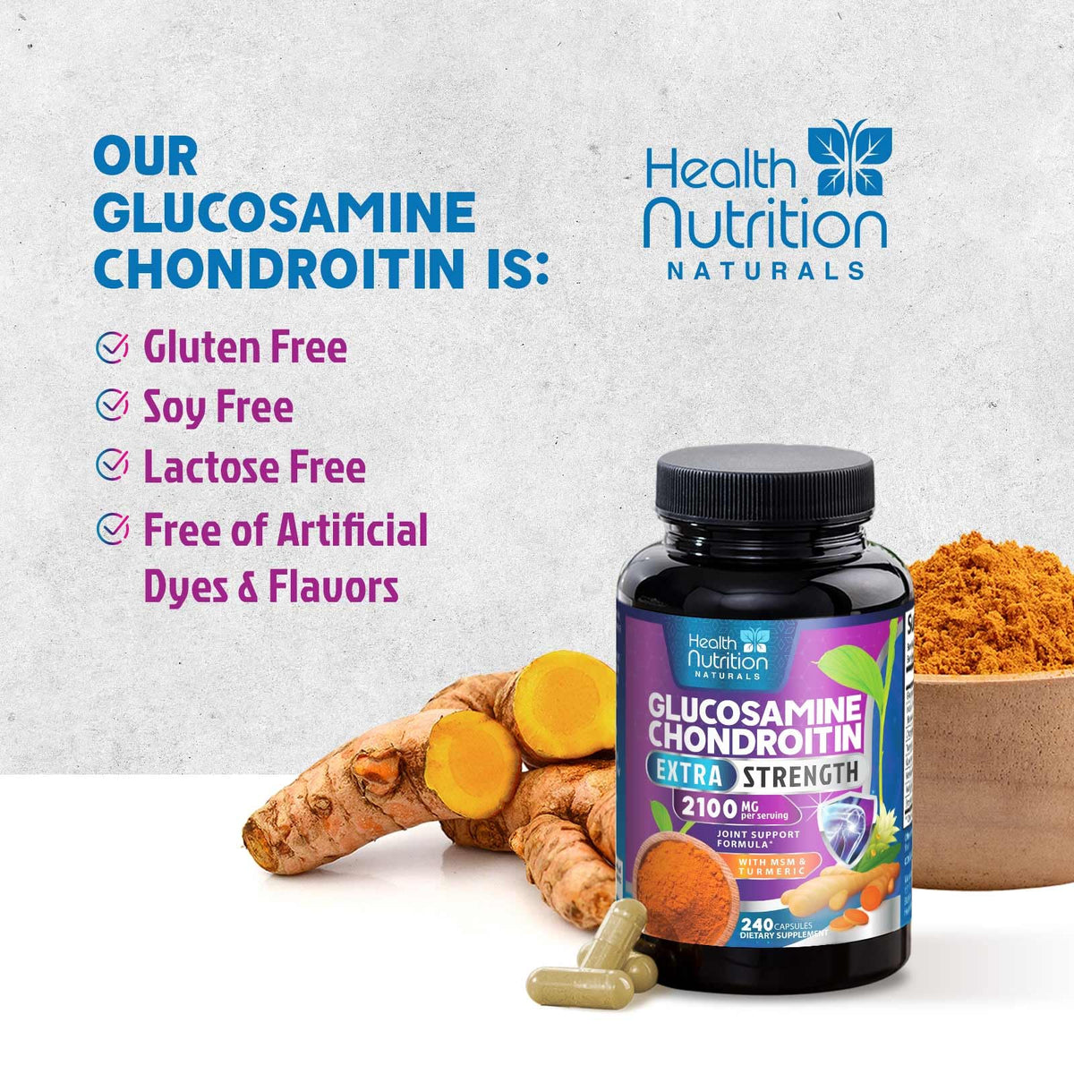 Flacon de Complexe Glucosamine Chondroitin sur une table