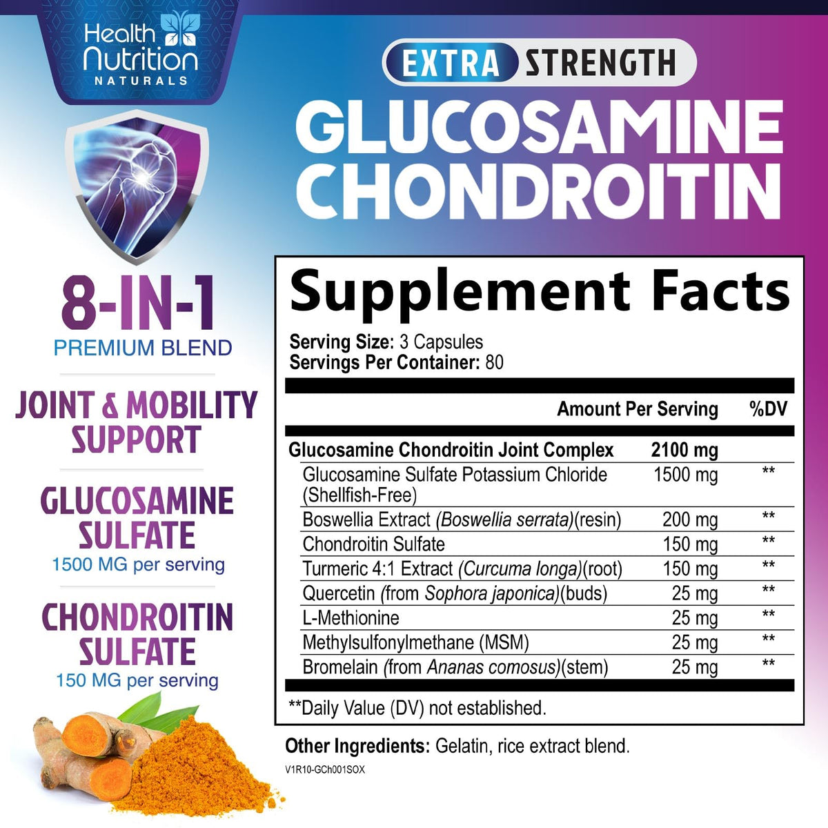 Flacon de complexe glucosamine chondroïtine 240 capsules
