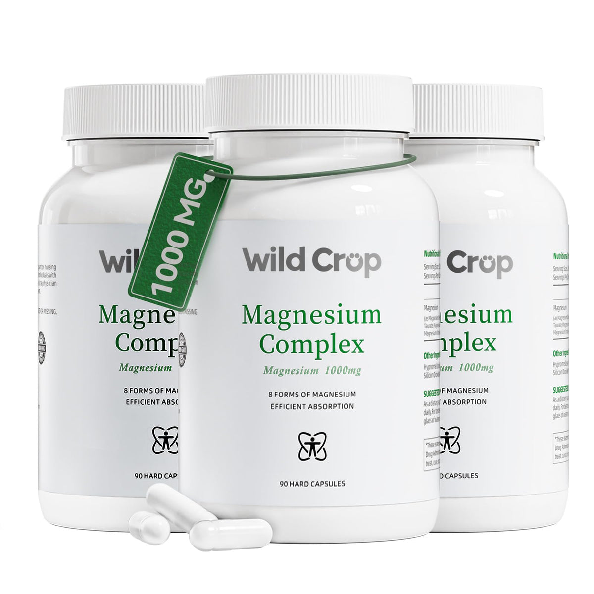 Flacon de Complexe Magnésium Wild Crop 1000mg vue avant