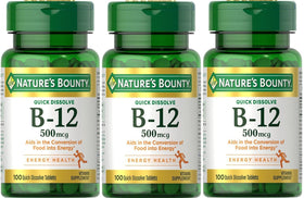 Flacon de comprimés B-12 Nature's Bounty 500 Mcg, 300 comprimés