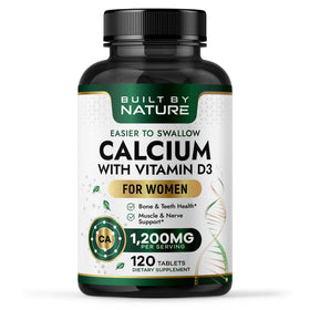 Flacon de comprimés de calcium 1200mg avec vitamine D3 Built by Nature