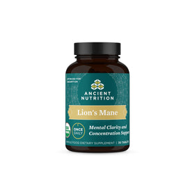 Flacon de comprimés de champignon Lion's Mane bio Ancient Nutrition
