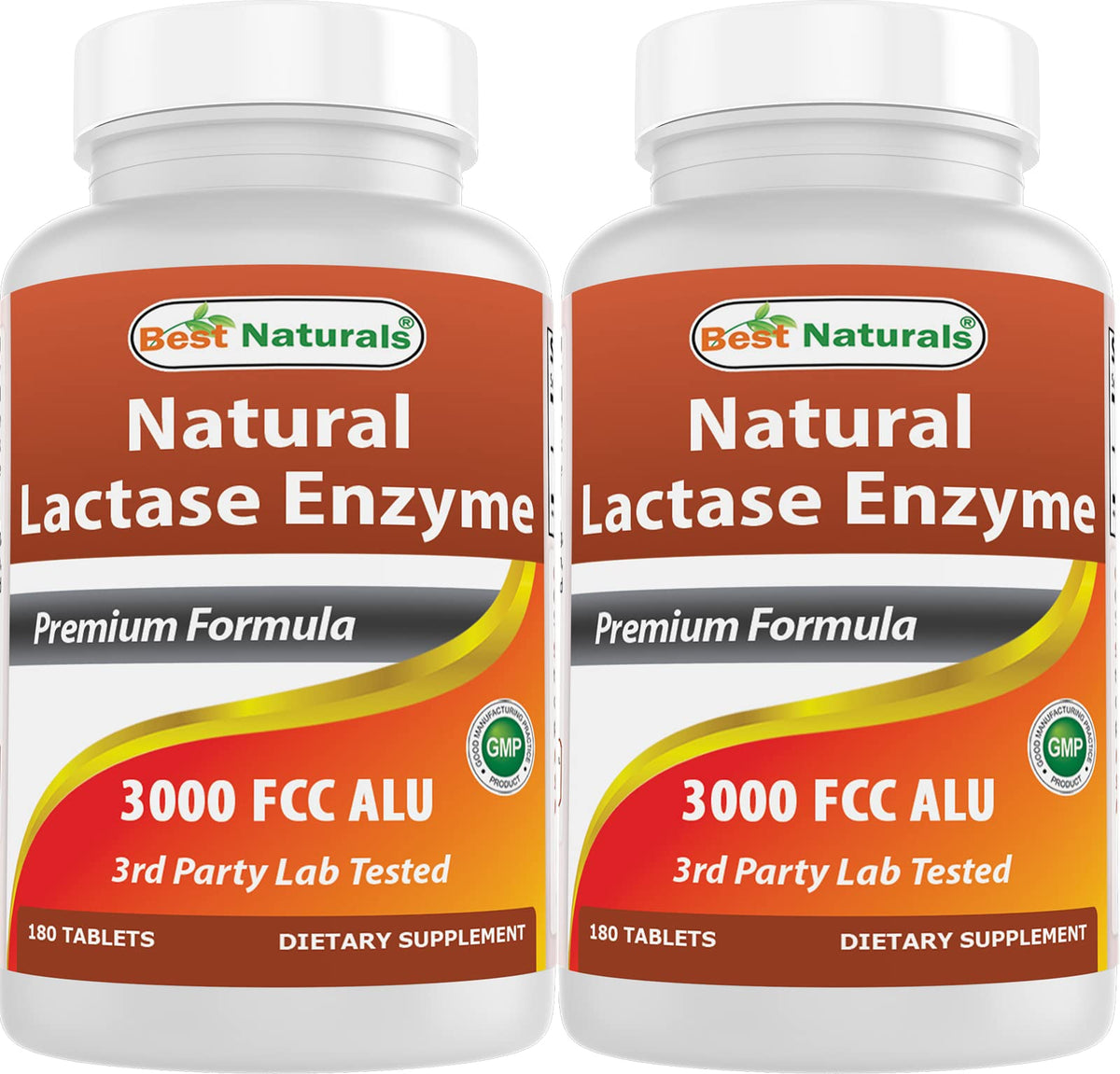 Flacon de comprimés de lactase Best Naturals 180 comprimés