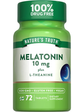 Flacon de comprimés de Melatonin 10 mg Nature's Truth, 72 comprimés, vue avant