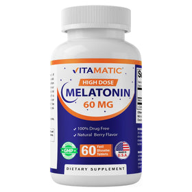 Flacon de comprimés de mélatonine Vitamatic 60 mg, 60 comprimés