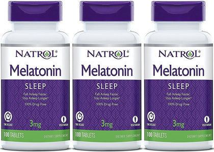 Flacon de comprimés Natrol Melatonin 300 comprimés avec étiquette