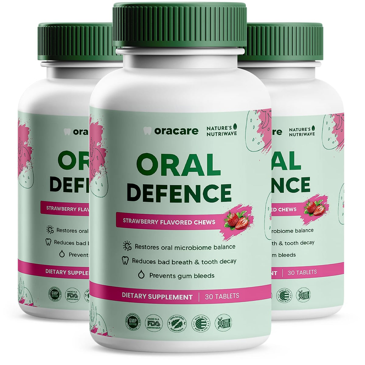 Flacon de comprimés Oracare Nature’s NutriWave vue de face