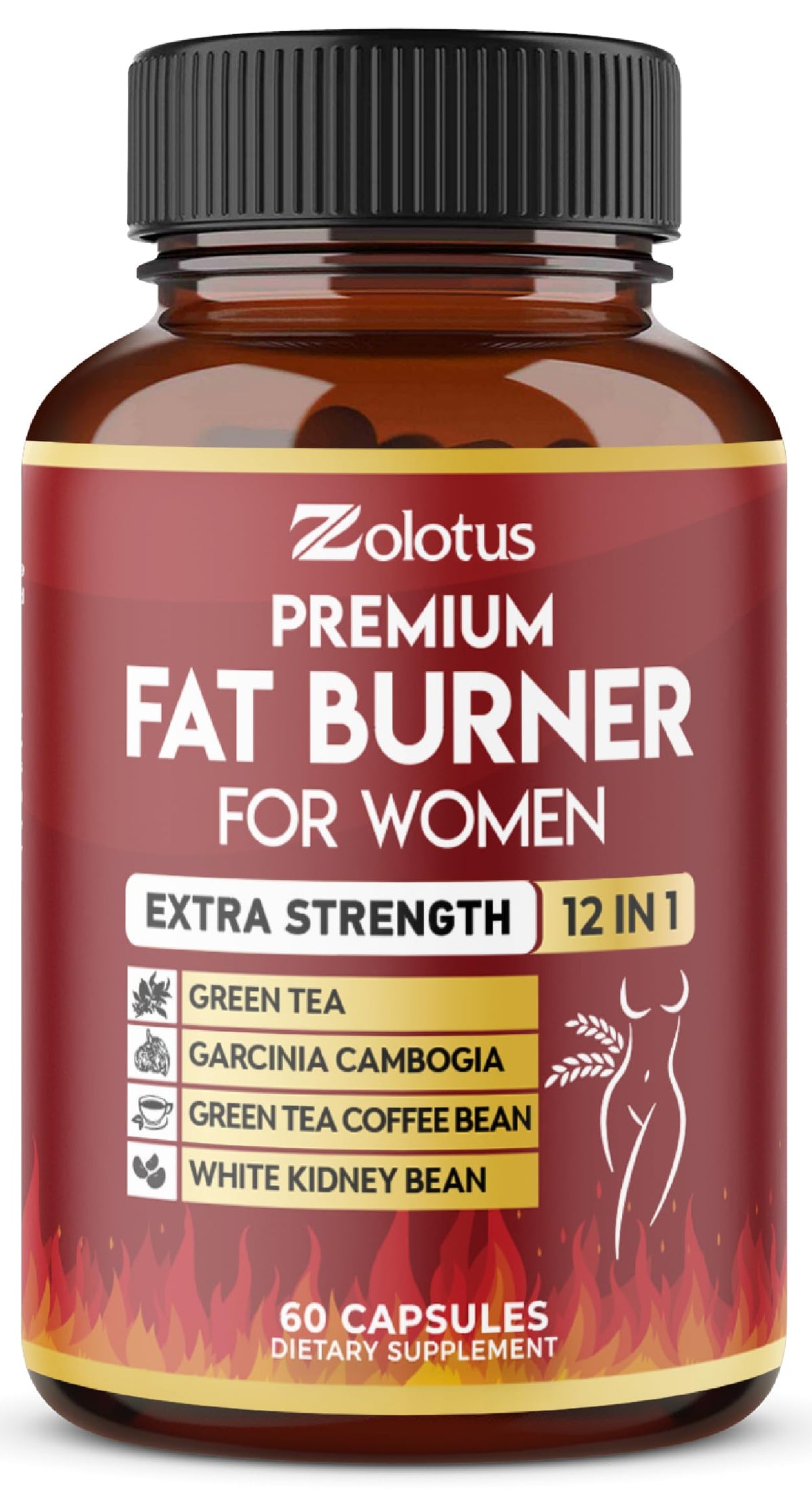 Flacon de comprimés Zolotus Brûleurs de Graisse 60 capsules vue avant