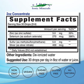 Flacon de concentré liquide de minéraux Eidon 2 oz, vue arrière