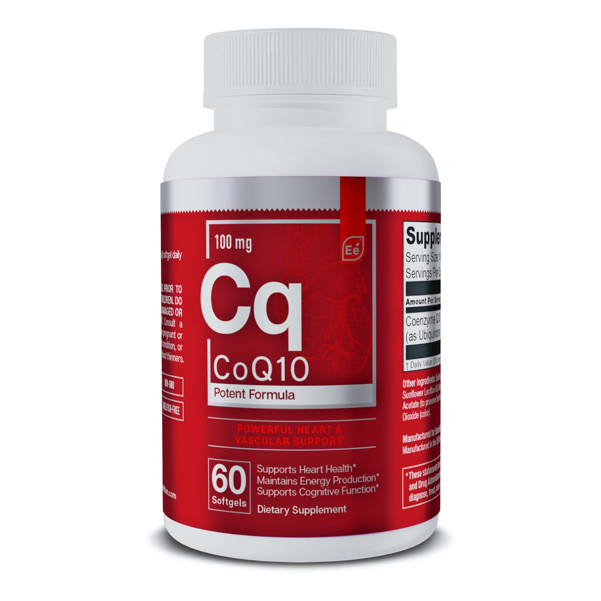 Flacon de CoQ10 100mg Essential Elements avec 60 gélules