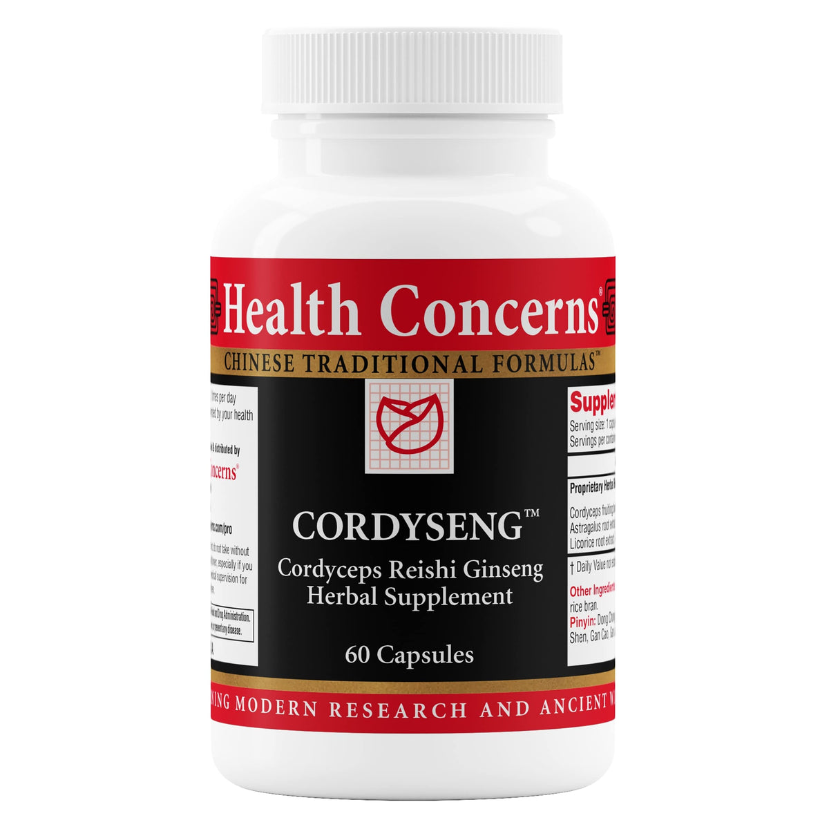 Flacon de CordySeng Health Concerns avec 60 capsules végétariennes