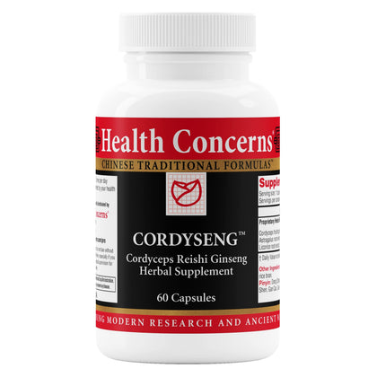 Flacon de CordySeng Health Concerns avec 60 capsules végétariennes