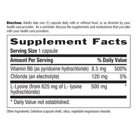 Flacon de Country Life L-Lysine 500mg avec Vitamine B6