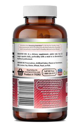 Flacon de Cranberry 600 mg avec Vitamine C sur fond blanc