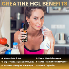 Flacon de créatine HCL ReviNutra sur un fond neutre