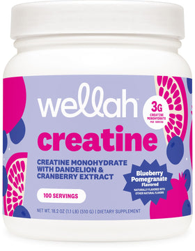 Flacon de créatine Wellah 100 portions goût myrtille grenade
